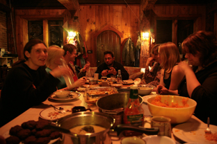 Dinner party in the farmhouse
